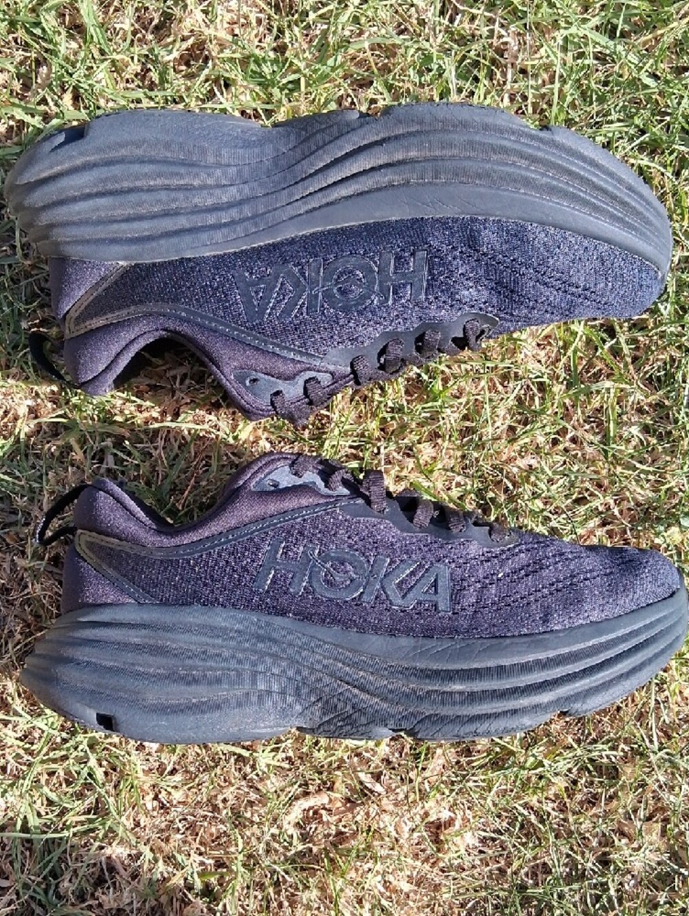 Hoka Bondi 8 Women's/Unisex Plush Navy Running Shoes - Picture 8 of 13